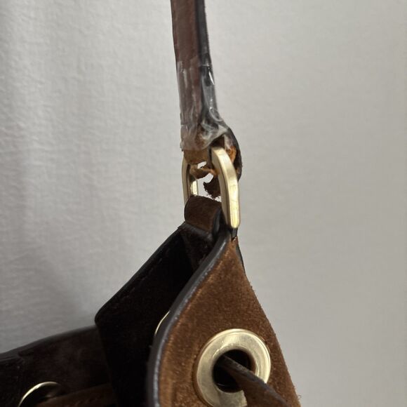 Michael Kors  Greenwich MD Bucket Tote Satchel Leather Suede 90s SoHo Boho - Picture 5 of 10